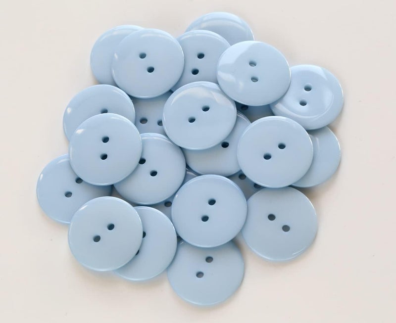 GANSSIA 1 Inch Blue Buttons Two Holes 25mm Resin Button for Sewing and Craft Projects Pack of 100 PCS - Image 3